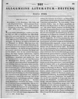 Jacobsen, L.: Zur Lehre von den Eingeweidebrüchen. Nebst zwei Kupfertafeln. Königsberg: Bornträger 1837