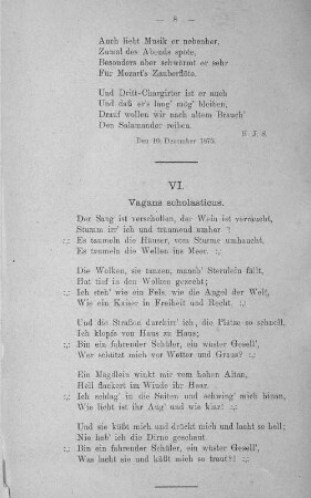 VI. Vagans scholasticus.