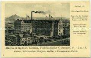 Werbung des Schokoladen- und Süßwarenherstellers "Mattke & Sydow" in Görlitz
