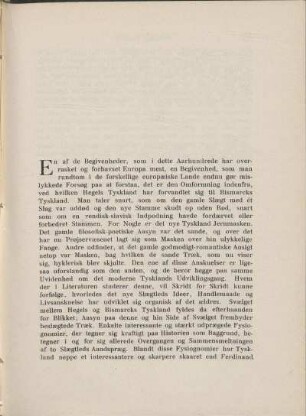 Indledning. Hegels og Bismarcks Tyskland