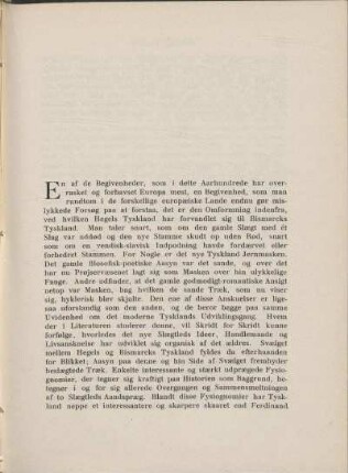 Indledning. Hegels og Bismarcks Tyskland