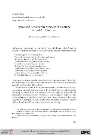 Space and beholder in Nineteenth‑century sacred architecture