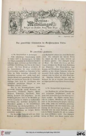 Vereinsmitteilungen Nr. 7 (September 1885)