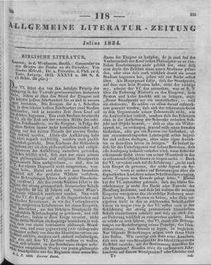 Billroth, [J.] G. [F.]: Commentar zu den Briefen des Paulus an die Corinther. Leipzig: Weidmann 1833