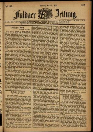 Ausgabe vom Freitag, den 23. Juli 1886.