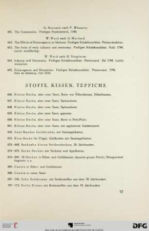 Stoffe, Kissen, Teppiche (Nr. 646-771)