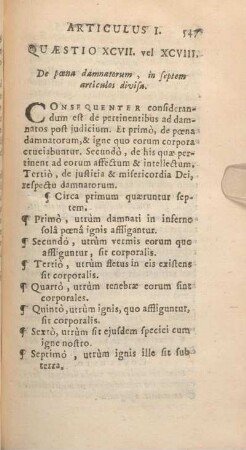Quaestio XCVII. vel XCVIII. De poena damnatorum, in septem articulos divisa.