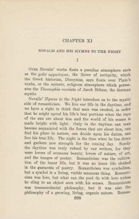 Chapter XI Novalis and his Hymns to the Night