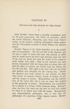 Chapter XI Novalis and his Hymns to the Night