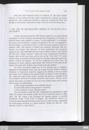 5. The End Of Neo-Realism: Demise Of Socio-Political Solidarity