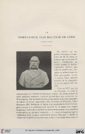 3. Pér. 12.1894: Le commandeur Jean-Bapiste de Rossi (1822 - 1894)