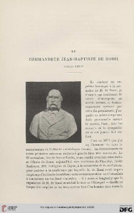3. Pér. 12.1894: Le commandeur Jean-Bapiste de Rossi (1822 - 1894)