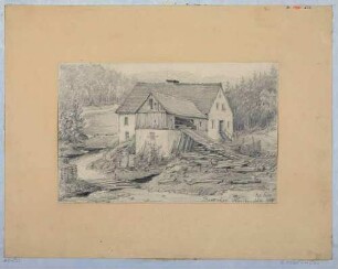 Die Brettmühle oder Heidemühle (ab 1843 Gasthof) in der Dresdner Heide bei Dresden