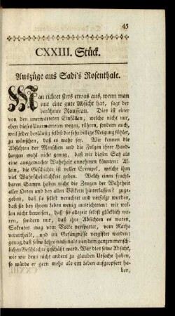 CXXIII. Stück