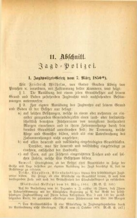 11. Abschnitt. Jagd-Polizei