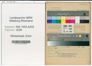 Entnazifizierung Erich Weisenseel , geb. 19.07.1913 ()