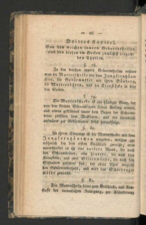 Drittes Kapitel. Von den weichen innern Geburtstheilen, ...