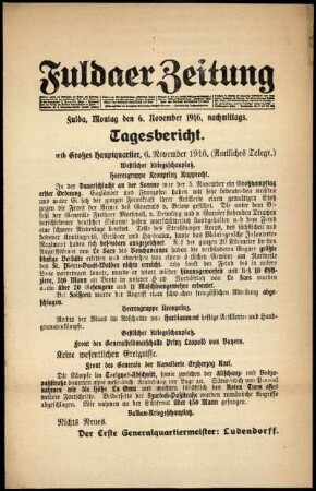 Ausgabe vom Montag, den 06. November 1916.