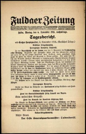 Ausgabe vom Montag, den 06. November 1916.