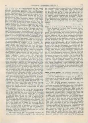 102 [Rezension] Dana, H. E., A Manual Grammar of the Greek New Testament