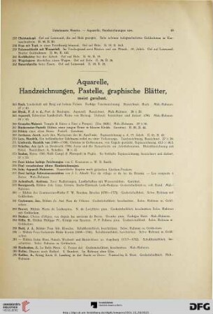 Aquarelle, Handzeichnungen, Pastelle, graphische Blätter, meist gerahmt (Nr. 263-330)