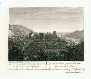 4te Ansicht des Heidelberger Schlosses von dem weege nach dem Wolfsbrunn[en] - 4me vue du château de Heidelberg sur le chemin du Wolfsbrunn