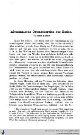 Alemannische Ortsneckereien aus Baden.