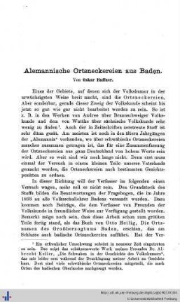 Alemannische Ortsneckereien aus Baden.