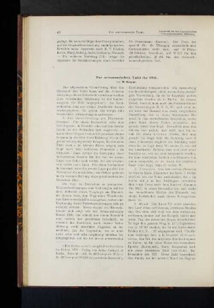 Zur astronomischen Tafel für 1911.