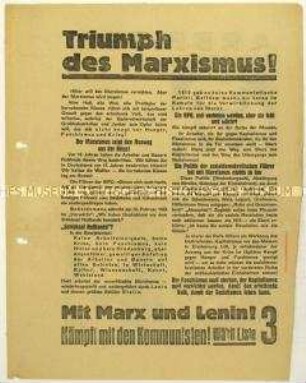 Aufruf der KPD zur Reichstagswahl 1933