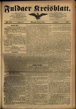 Ausgabe vom Mittwoch, den 31. Juli 1907.