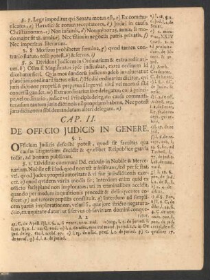 Cap. II. De Officio Iudicis In Genere.