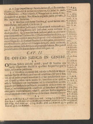 Cap. II. De Officio Iudicis In Genere.