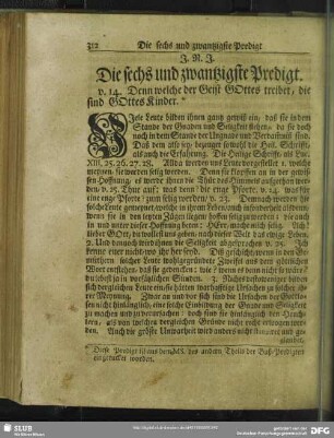 Die sechs und zwantzigste Predigt