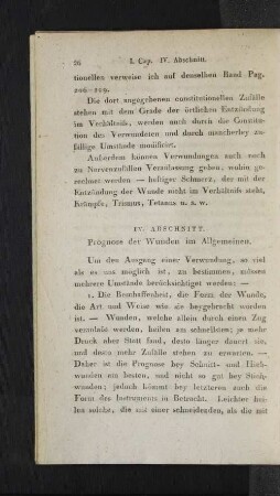 IV. Abschnitt. Prognose der Wunden im Allgemeinen.