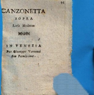 Canzonetta sopra l'aria moderna