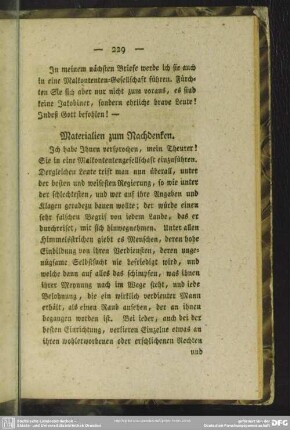 Materialien zum Nachdenken