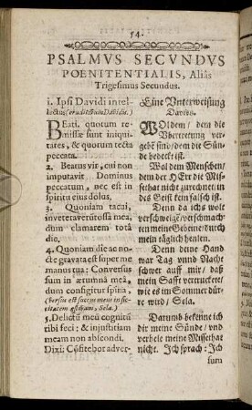 Psalmus Secundus Poenitentialis, Alias Trigesimus Secundus.