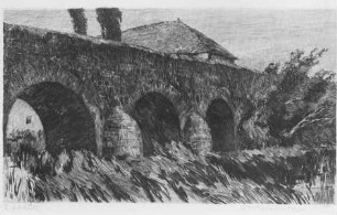 Brücke von Amöneburg, im Hintergrund die Brücker Mühle