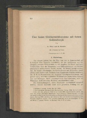 Über binäre Gleichgewichtssysteme mit festem Kohlendioxyd.