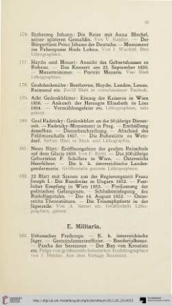E. Militaria (Nr. 183-196)
