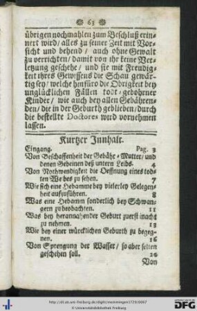 Kurtzer Innhalt.