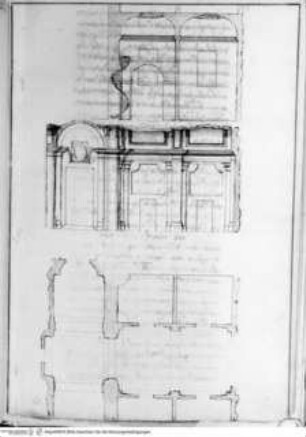 Piena relazione sulla fabbrica (Opus Architectonicum MS), Casa dei Filippini, Grundriss und Schnitt der Portaria (Anonimo C)