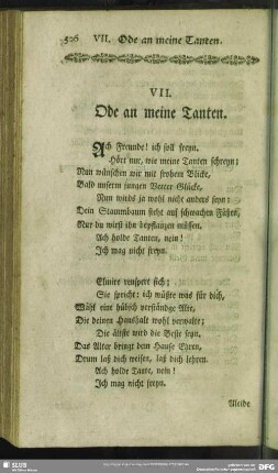 VII. Ode an meine Tanten