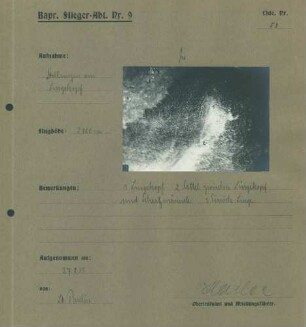 Foto der Stellungen am Lingekopf (Luftbild)