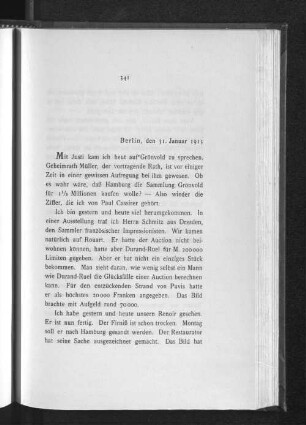 Berlin, den 31. Januar 1913