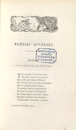 Poésies diverses du chevalier de Bonnard
