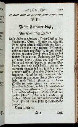 VIII. Achte Fastenpredigt, Am Sonntage Judica.