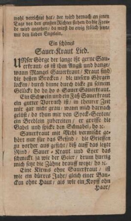 Ein schönes Sauer=Kraut Lied.