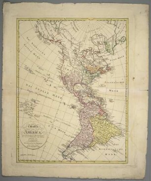 Charte von America : nach astronomischen Bestimmungen, den neuesten Nachrichten und Charten ; Mit R. K. allergnädigster Freyheit